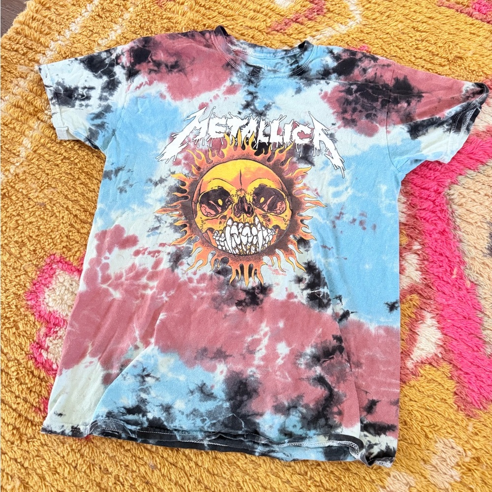 Metallica band tie dye tee shirt
